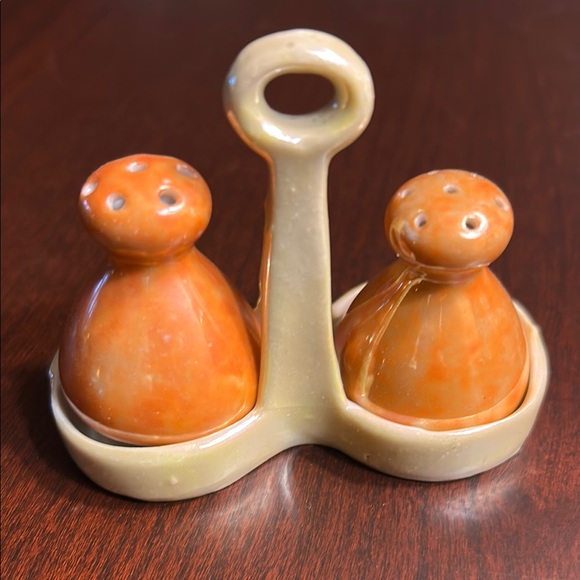 Other - Ceramic Salt & Pepper Shaker Set in Iridescent Orange & Yellow